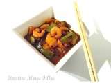 Chinoise : Crevettes aux poivrons