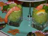 Verrines avocat crevettes