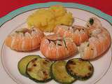 Langoustines poêlées - Courgettes