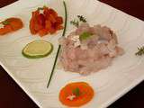 Tartare de bar - cigalou aux Abricots secs