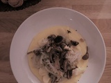 Polenta aux champignons, fenouil confit et Mont d'Or