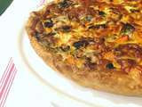 Quiche patate douce, poireaux, champignons et brebis