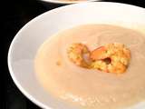 Velouté de chou-fleur et gambas au curry