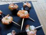 Brochettes aperitives crevettes pruneau