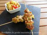 Brochettes de poulet mariné a la menthe