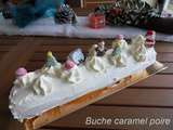 Bûche caramel poire chantilly au chocolat blanc