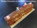 Bûche pistache et chocolat croustillant