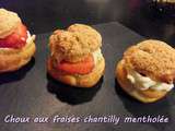 Choux aux fraises chantilly mentholée