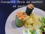 Courgette farcie au saumon et parmesan