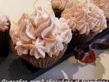 Cupcakes aux 2 chocolats et framboise