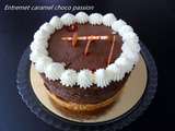 Entremet caramel choco passion