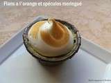 Flans a l'orange et spéculos meringué