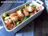 Gambas sautés aux courgettes