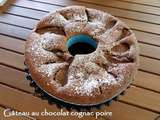 Gâteau au chocolat cognac poire