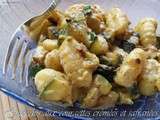 Gnocchis de courgettes cremees safranees