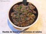 Hachis de boeuf aux pommes et raisins