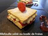 Millefeuille sable au basilic de fraises