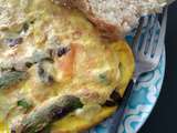 Omelette aux asperges et amandes