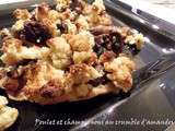 Poulet et champignons au crumble d'amandes