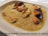 Risotto de lentilles corail aux moules et safran