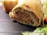 Strudel a la viande champignons poivrons