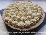 Tarte aux pignons pommes crème de caramel