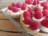 Tartelettes aux framboises et mousse citronnee