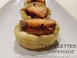 Tartelettes tapenade confit d'oignons saumon