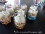 Verrine mousse de chèvre cajou et surimi