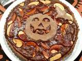 Tarte aux Pommes très Chocolat pour un Goûter Halloween, décoration Citrouille