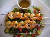 Brochettes de crevettes au curry madras