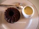 Fondant au chocolat et aux carottes, crème anglaise à la cardamome