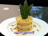 Ananas en millefeuille de coco perlé