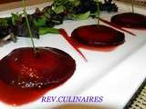 Ravioles de betterave au fromage frais ,vinaigrette framboise basalmique