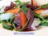 Salade de bresaola,roquette,parmesan et nectarines