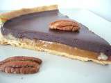 Tarte aux noix, caramel et chocolat