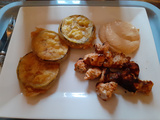 Brochettes Poulet Chich Taouk - Beignets d'Aubergines - Houmous (Libanais)