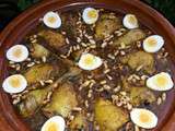 Tajine de Poulet aux Oignons, Oeufs et Amandes