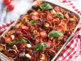 Gâteau de spaghetti aux aubergines et à la Feta