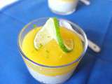 Riz au lait de coco et coulis de mangue, litchi et citron vert