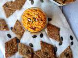 Tartinade crue aux carottes et ses crackers danois aux graines