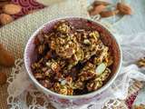 Granola à l'amande, cannelle et chocolat noir