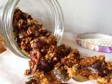 Granola croustillant aux noisettes et graines de courges