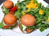 Mini hamburgers crus de champignons blonds