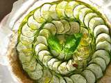 Tarte à la courgette et crème de courgettes au basilic