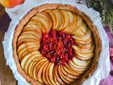 Tarte aux pommes, orange et cranberries au petit épeautre