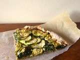 Tarte fine végétale aux courgettes, épinards et tofu soyeux