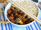 Tofu Hoisin, shiitakés et brocoli