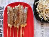 Brochettes Yakitori au boeuf et au fromage