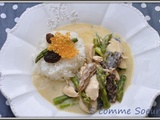 Blanquette de poulet aux asperges vertes et aux morilles